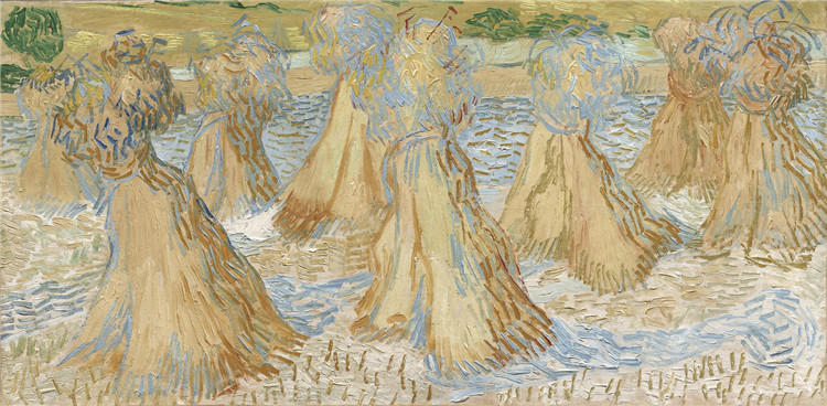 Field With Stacks Of Wheat Van Gogh Oil Painting